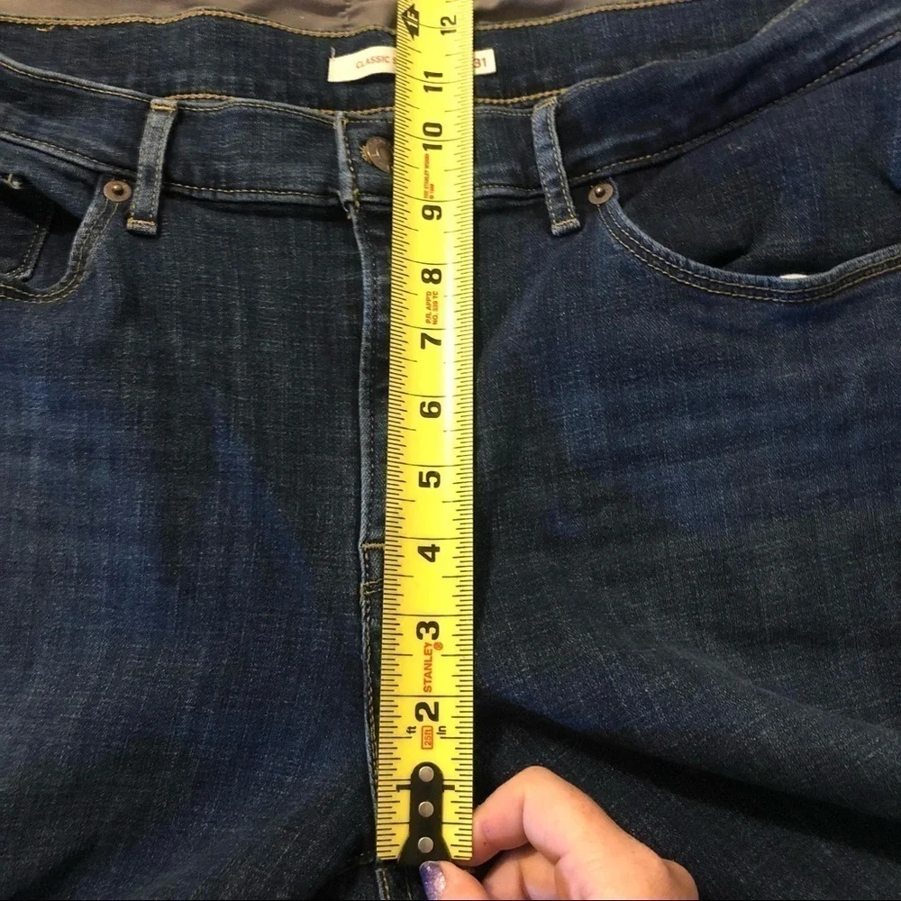 Levi’s Classic Straight Jeans Pants Blue Denim Stretch Modern Size 31 Short - Picture 11 of 13
